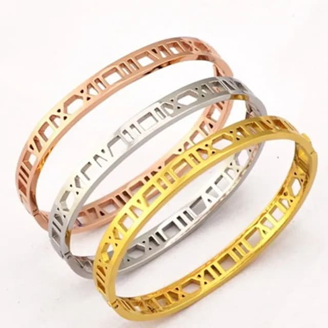 【米蘭精品】現貨+預購 玫瑰金手環流行飾品(鏤空羅馬數字精選時尚母親節生日情人節禮物3色71ap30)