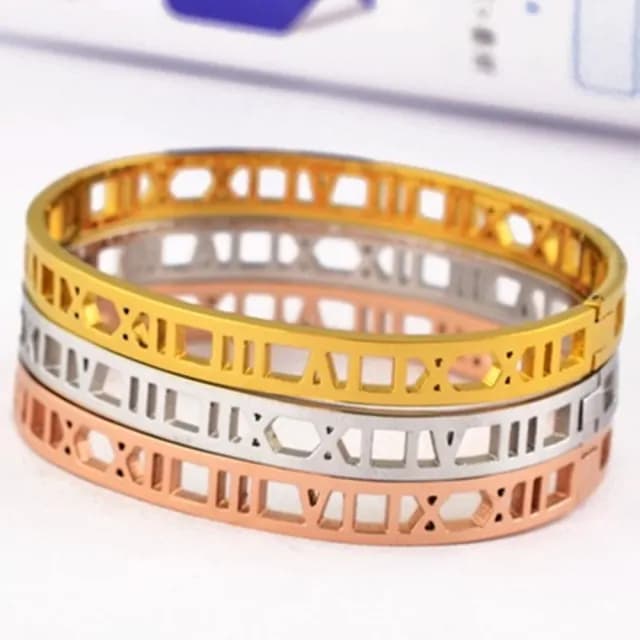 【米蘭精品】現貨+預購 玫瑰金手環流行飾品(鏤空羅馬數字精選時尚母親節生日情人節禮物3色71ap30)