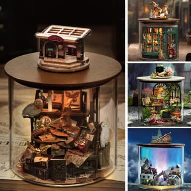 【半島良品】DIY手做創意圓夢瓶魔法系列小屋(智趣屋畢業禮物 聖誕禮物 生日禮物 小夜燈)