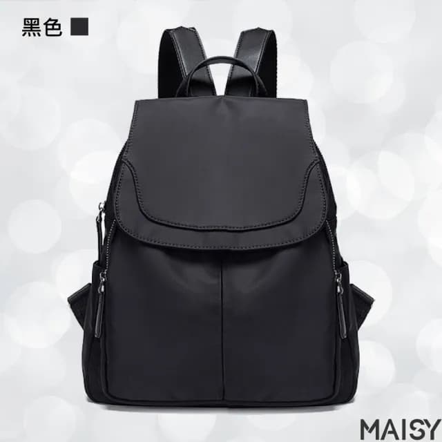 【MAISY】情人節禮物 潮流簡約摩登牛津布質感包(現+預  黑色／灰藍色／深藍色／杏棕色)