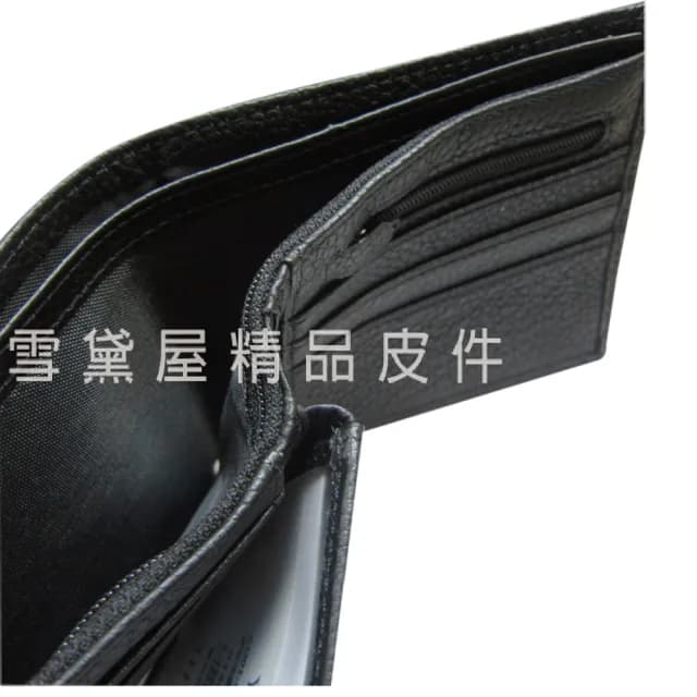 【SNOW.bagshop】情人節禮物 真皮包包  短夾二折型主袋休閒男仕款100%進口牛皮革材質(加長尺寸固定型證件夾