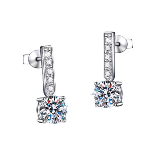 【巴黎精品】現貨+預購 莫桑鑽石耳環925純銀耳環耳針銀飾(1克拉女飾品生日情人節禮物a1co93)