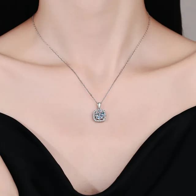 【巴黎精品】現貨+預購 莫桑鑽石項鍊飾品配件925純銀項鍊(簡約1克拉鑽石項鏈莫桑鑽項鍊a1cn58)