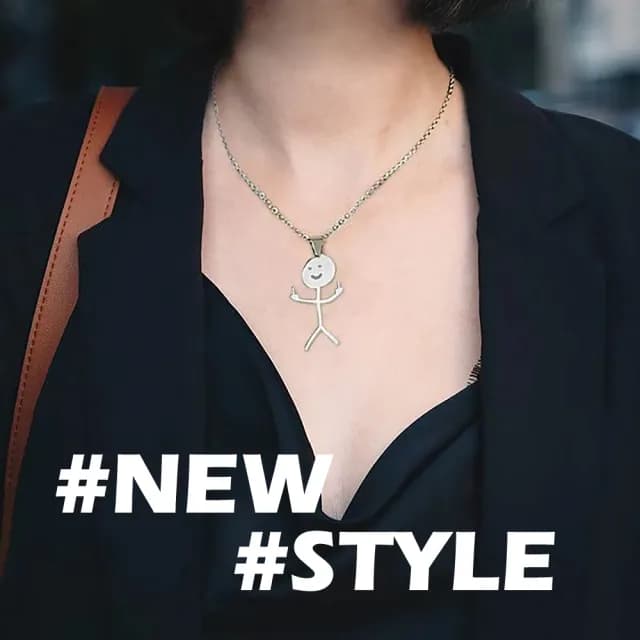 【搞笑有趣】趣味火柴造型項鍊(不鏽鋼材質 嘻哈 中性 男生 女生 塗鴉 情人節 生日禮物 頸鍊 復古)