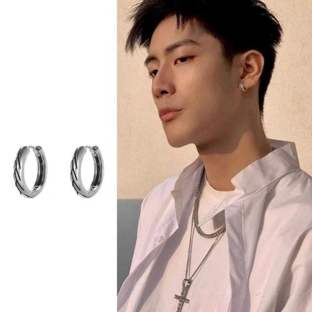 【A&R】韓版s925純銀復古樹紋耳扣款耳環(男女款  抗過敏 個性 情人節 生日禮物)