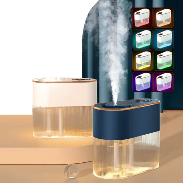 【ANTIAN】雙11 USB充電式三孔霧化噴霧水氧機 大霧量補水加濕器 空氣清淨機 2200ml