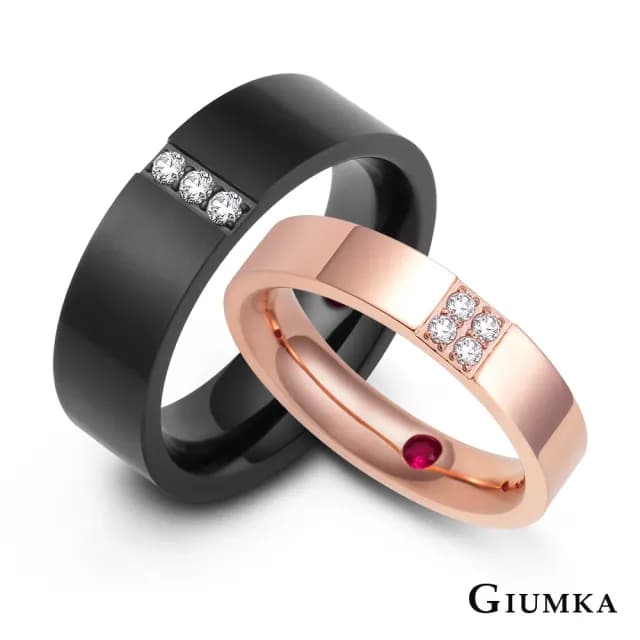 【GIUMKA】情侶對戒．一生一世．情人節禮物(黑色寬版)