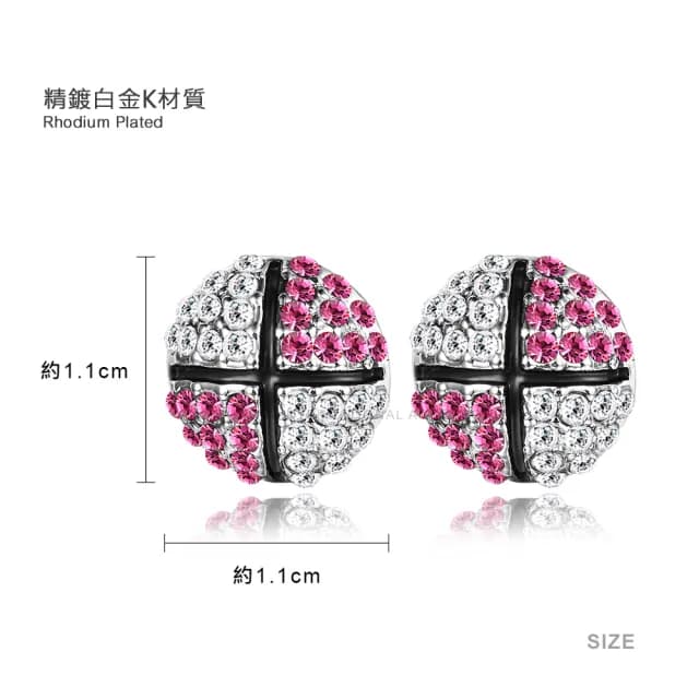 【GIUMKA】耳環．桃紅．採用施華洛世奇水晶元素(情人節禮物．送禮)