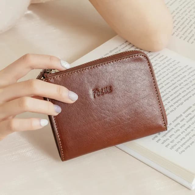 【FOCUS】真皮L型短夾/零錢包 FTA0089(真皮包包 義大利植鞣革/頭層牛皮/真皮短夾零錢包)