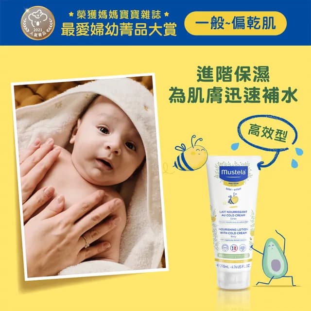 【Mustela 慕之恬廊】慕之幼 高效潤身乳 200ml(寶寶/嬰兒/新生兒/幼兒/兒童 身體乳液)