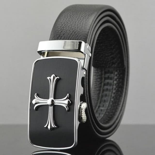 【米蘭精品】現貨+預購 真皮皮帶牛皮腰帶(韓版時尚個性十字架情人節生日聖誕節交換禮物男皮帶配件73qg40)