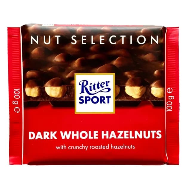 【Ritter Sport】力特律動可可製品 黑可可榛果 100g