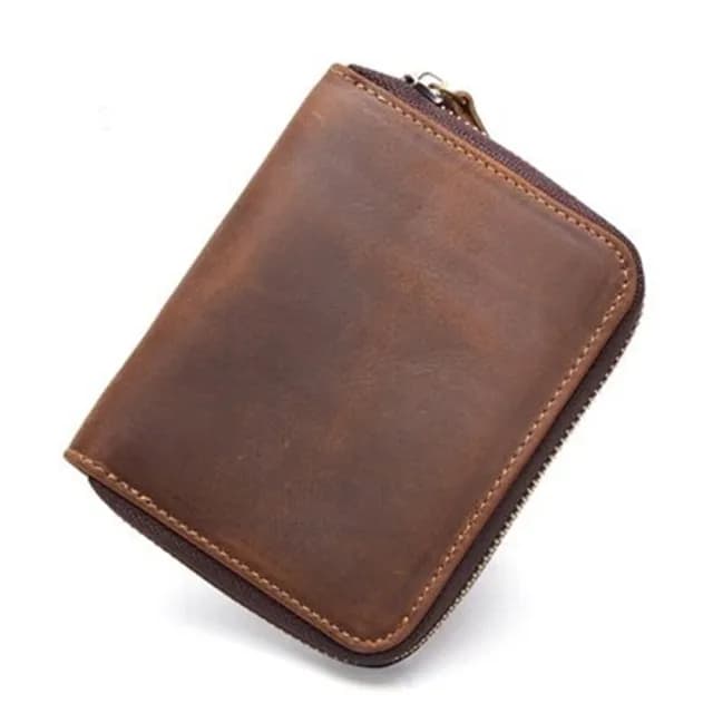 【米蘭精品】現貨+預購 短夾瘋馬皮真皮皮夾(經典款歐美復古休閒男皮件情人節生日父親節禮物73lu37)