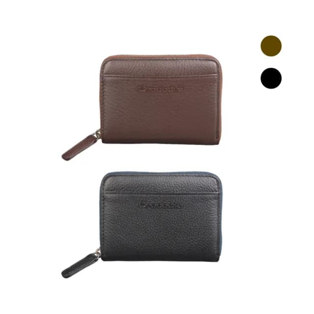 【Crocodile】雙11 鱷魚皮件 荔紋系列 真皮 1卡 零錢包 拉鍊零錢袋 0103-08004(真皮包包 荔紋系