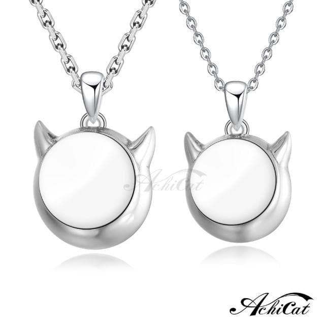 【AchiCat】情侶對鍊．純銀項鍊．惡魔造形(送男友．新年禮物)