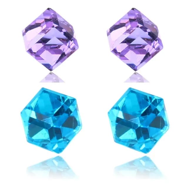【I.Dear Jewelry】無耳洞-水立方-吸式磁鐵免穿耳洞水晶耳環耳扣(8色)