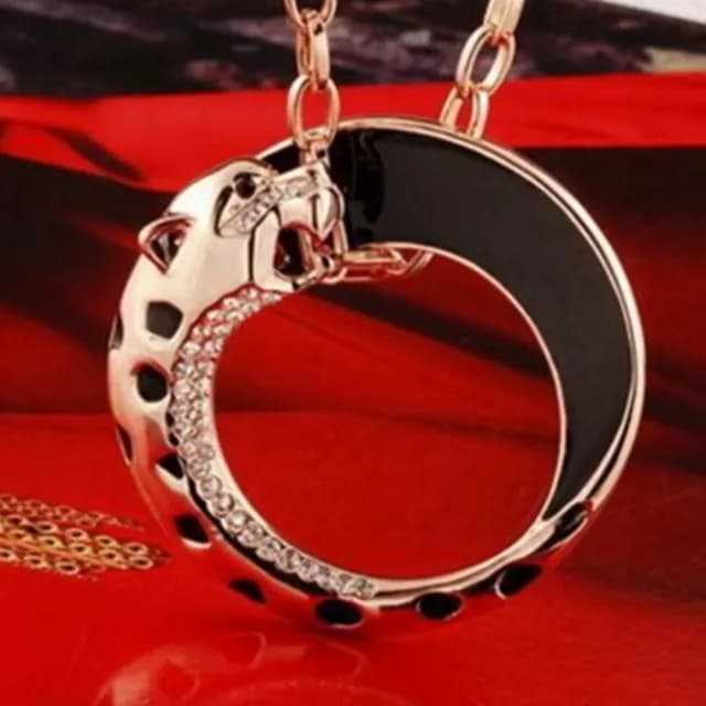【米蘭精品】現貨+預購 玫瑰金項鍊鑲鑽吊墜(歐美時尚個性花豹飾品母親節情人節生日聖誕節交換禮物73ce40)