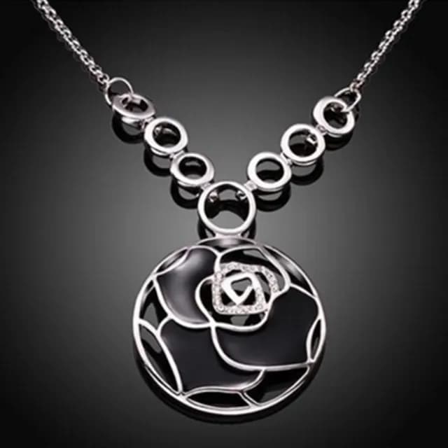 【米蘭精品】現貨+預購 玫瑰金項鍊鑲鑽吊墜(圓形時尚精美花朵飾品母親節情人節生日聖誕節禮物3色73ce154)