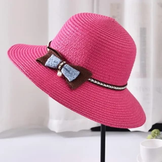 【米蘭精品】現貨+預購 草帽防曬遮陽漁夫帽(清新可愛蝴蝶結時尚女帽子母親節禮物5色73rp146)