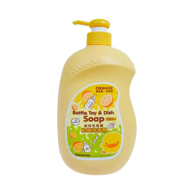 【Piyo Piyo 黃色小鴨】奶瓶清潔劑(1000ml 蔬果 玩具 洗碗 洗手 嬰幼兒童餐具 造型瓶)