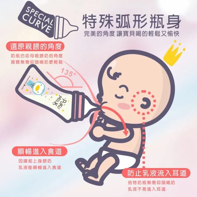 【PUKU 藍色企鵝】倍特曲線玻璃奶瓶240ml