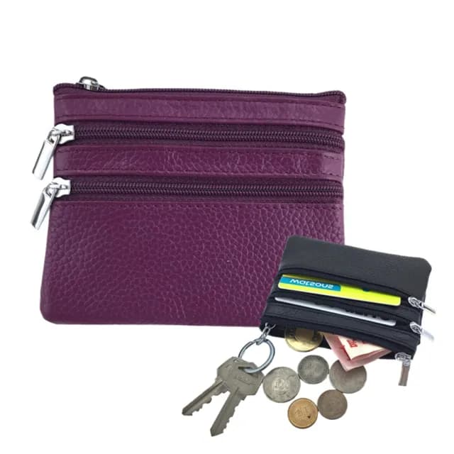 【玩皮工坊】真皮頭層牛皮多隔層便攜拉鍊零錢包 LH397 男女零錢包(11色可選)