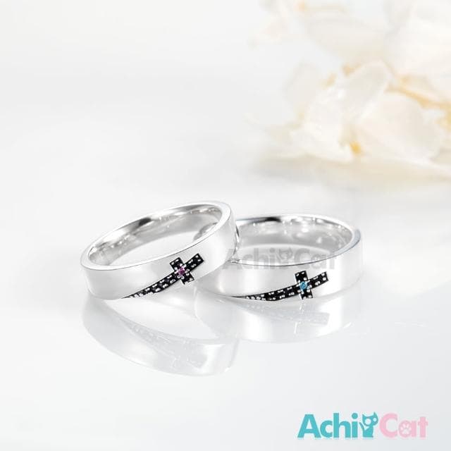 【AchiCat】情侶戒指．純銀戒指 ．防小人尾戒(新年禮物．十字架)
