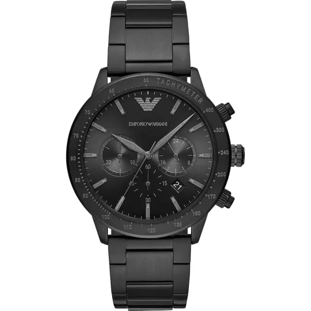 【EMPORIO ARMANI】亞曼尼 個性計時手錶-黑/43mm 禮物 送禮 推薦(AR11242)