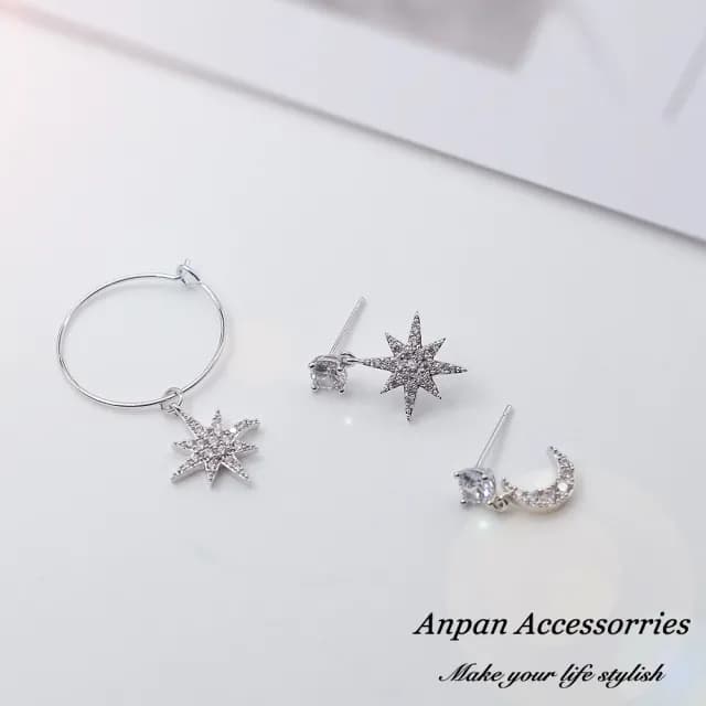 【Anpan】日韓簡約百搭六芒星辰少女心三件套組