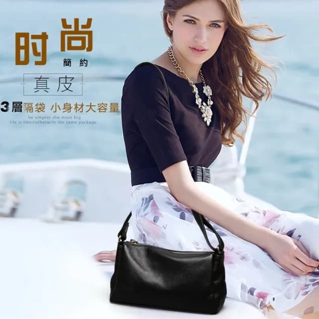 【玩皮工坊】情人節禮物 真皮頭層牛皮女士多隔層單肩斜背包斜肩背側背包斜跨包方包LB176(真皮包包 4色可