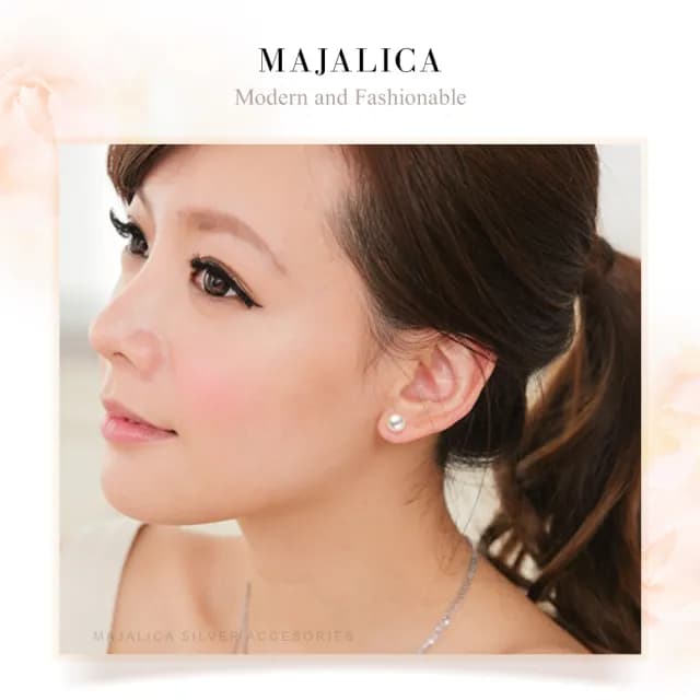 【Majalica】快速倉．純銀耳環．白/粉/黑/紫/金(新年禮物)