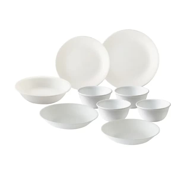 【CorelleBrands 康寧餐具】純白9件式碗盤組(I02)