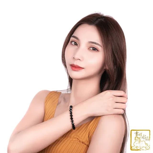 【吉祥水晶】黑曜石多切角手鍊 8mm(化煞辟邪 排除負面能量)