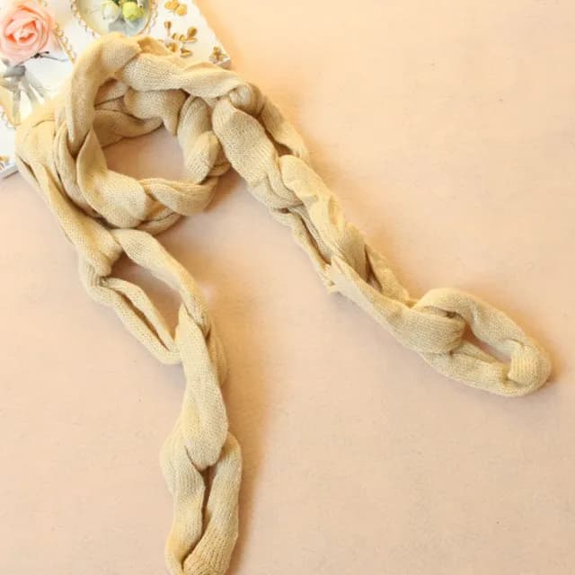 【Cute ii Lady】麻花辮鍊條造型毛線圍巾(5款任選)