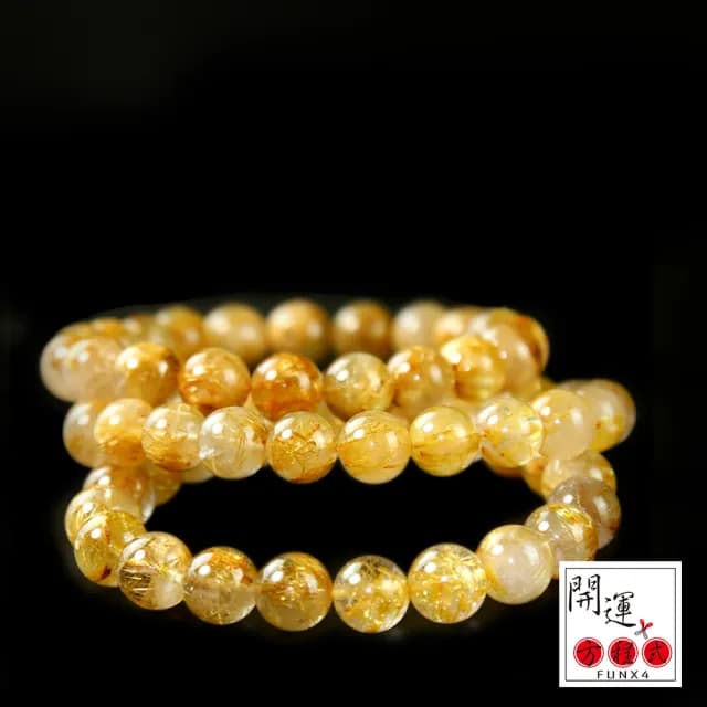 【開運方程式】天然滿絲鈦晶8mm手珠(強大自身財運 開運手鍊)