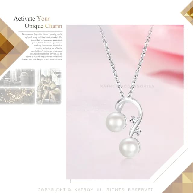 【KATROY】天然珍珠項鍊(8.0-8.5mm)情人節禮物