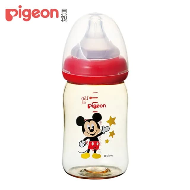 【Pigeon貝親 官方直營】寬口母乳實感PPSU奶瓶160ml/經典迪士尼(2款)