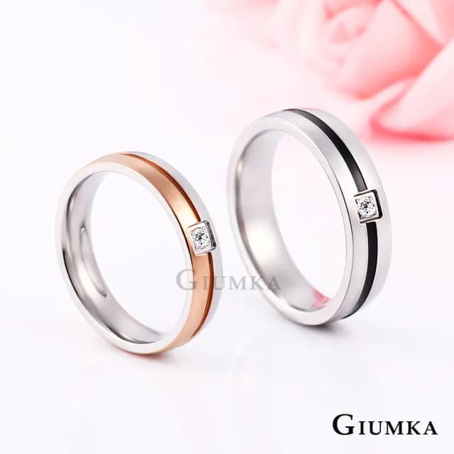 【GIUMKA】新年禮物．開運．情侶戒指．情人對戒(黑/玫金)