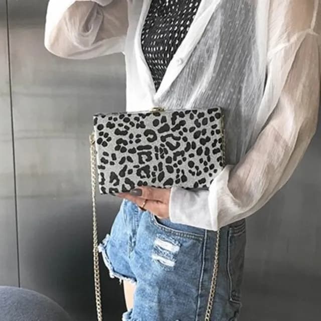 【米蘭精品】現貨+預購 肩背包鏈條小方包(豹紋時尚女包情人節生日禮物3色73fc355)