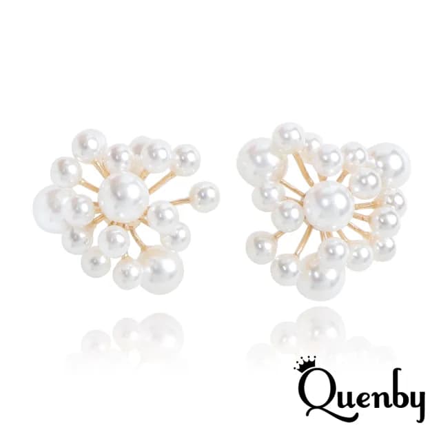 【Quenby】925純銀 日韓微甜美風珍珠花朵耳環(耳針/飾品/配件) - momo購物網 - 好評推薦 -