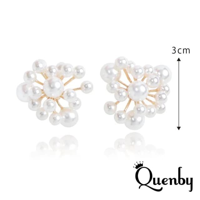 【Quenby】925純銀 日韓微甜美風珍珠花朵耳環(耳針/飾品/配件) - momo購物網 - 好評推薦 -