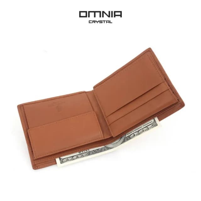 【OMNIA】情人節禮物 七夕 韓國Coin真皮短夾 男用皮夾 鈔票卡片收納皮夾 NO.1083C(真皮包包)