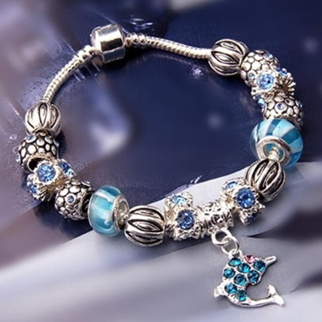 【米蘭精品】現貨+預購 串珠手鍊(琉璃珠精美海豚時尚母親節情人節生日聖誕節交換禮物女飾品72l111)