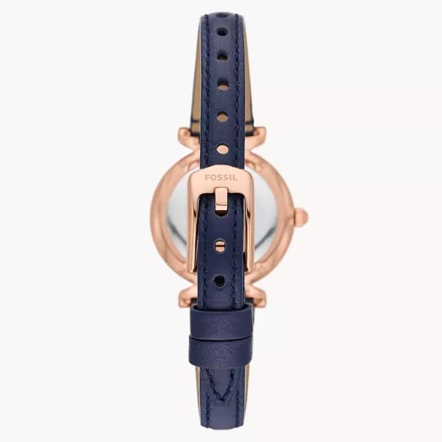 【FOSSIL】Carlie 晶鑽皮帶女錶-海軍藍/28mm 禮物 送禮 推薦(ES5295)
