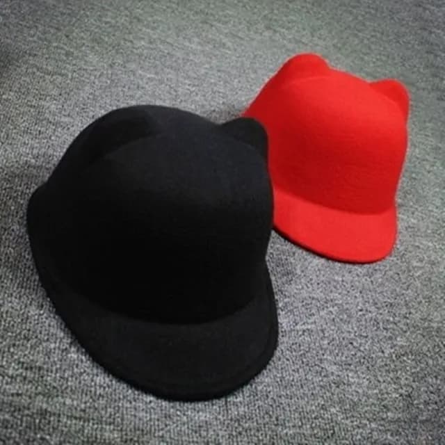 【米蘭精品】現貨+預購 馬術帽毛呢帽(可愛小耳朵時尚純色情人節生日聖誕節交換禮物女帽子72b4)