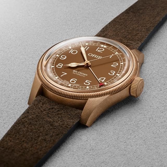 【ORIS 豪利時】BIG CROWN 指針式日期青銅錶 送禮 禮物 推薦(0175477413166-0752074BR)