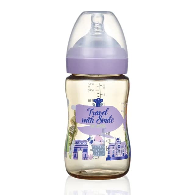 【KU.KU. 酷咕鴨】品味巴黎PPSU寬口奶瓶260ml(優雅紫)