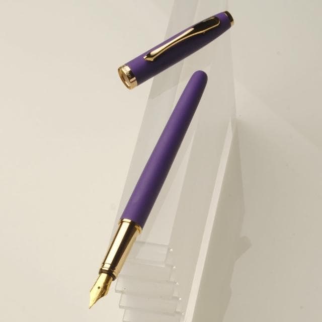【ZA Zena】不羈的橡皮漆系列 鋼珠筆與鋼筆 一筆二用 豪華禮盒 紫薇(畢業禮物)
