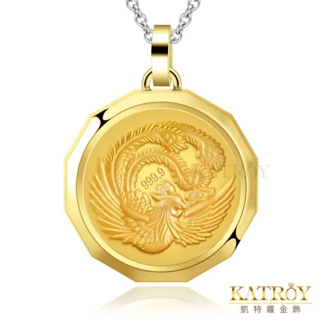 【KATROY】黃金項鍊．母親節禮物．金箔(吉祥鳳)