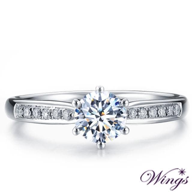 【WINGS】純銀戒指 甜蜜告白 八心八箭方晶鋯石 擬真鑽戒(送禮 飾品 母親節 母親節禮物 禮盒 輕奢 質感)